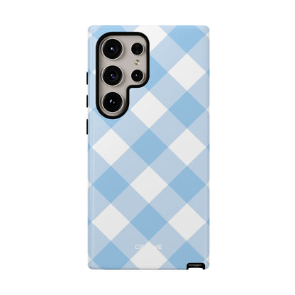 Soft Blue Gingham Elegance - Samsung Case