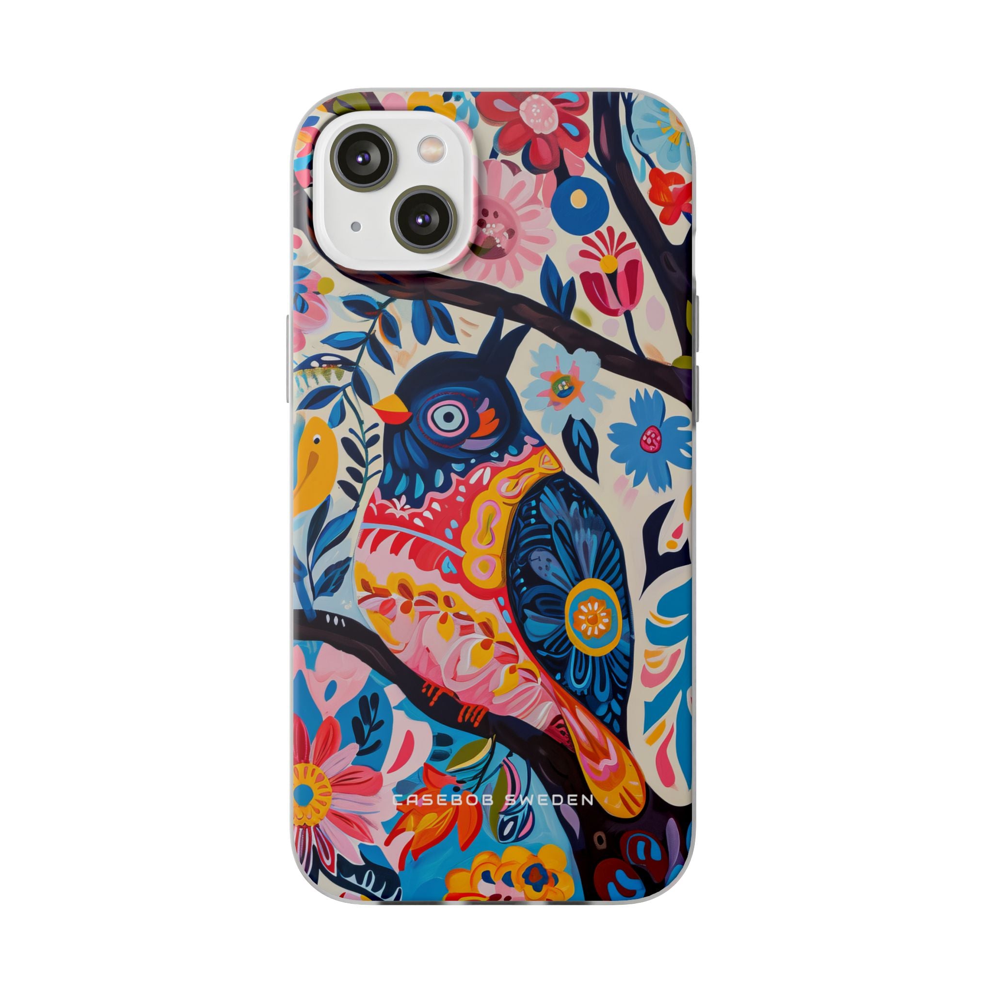 Whimsical Vintage Owl with Floral Charm iPhone 14 - Flexi Phone Case