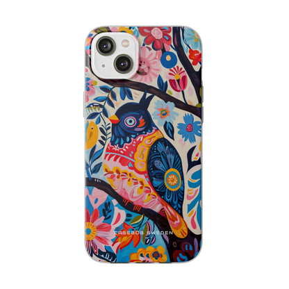 Whimsical Vintage Owl with Floral Charm iPhone 14 - Flexi Phone Case