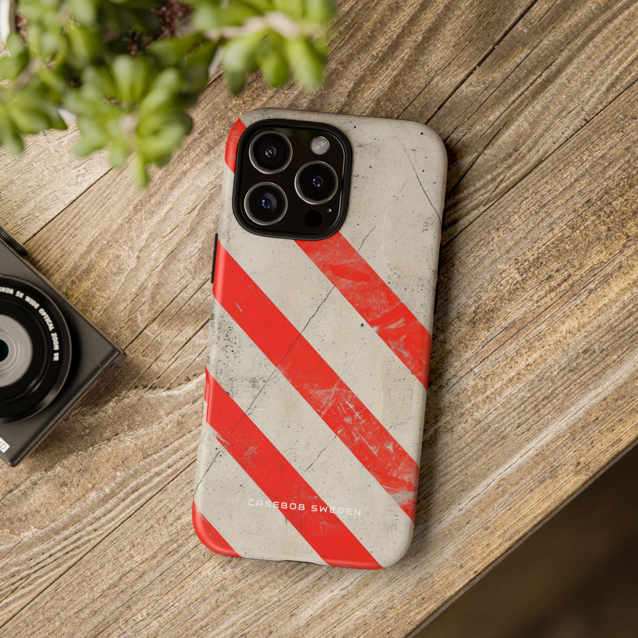 Striker Crimson Stripes iPhone 16 - Tough Phone Case