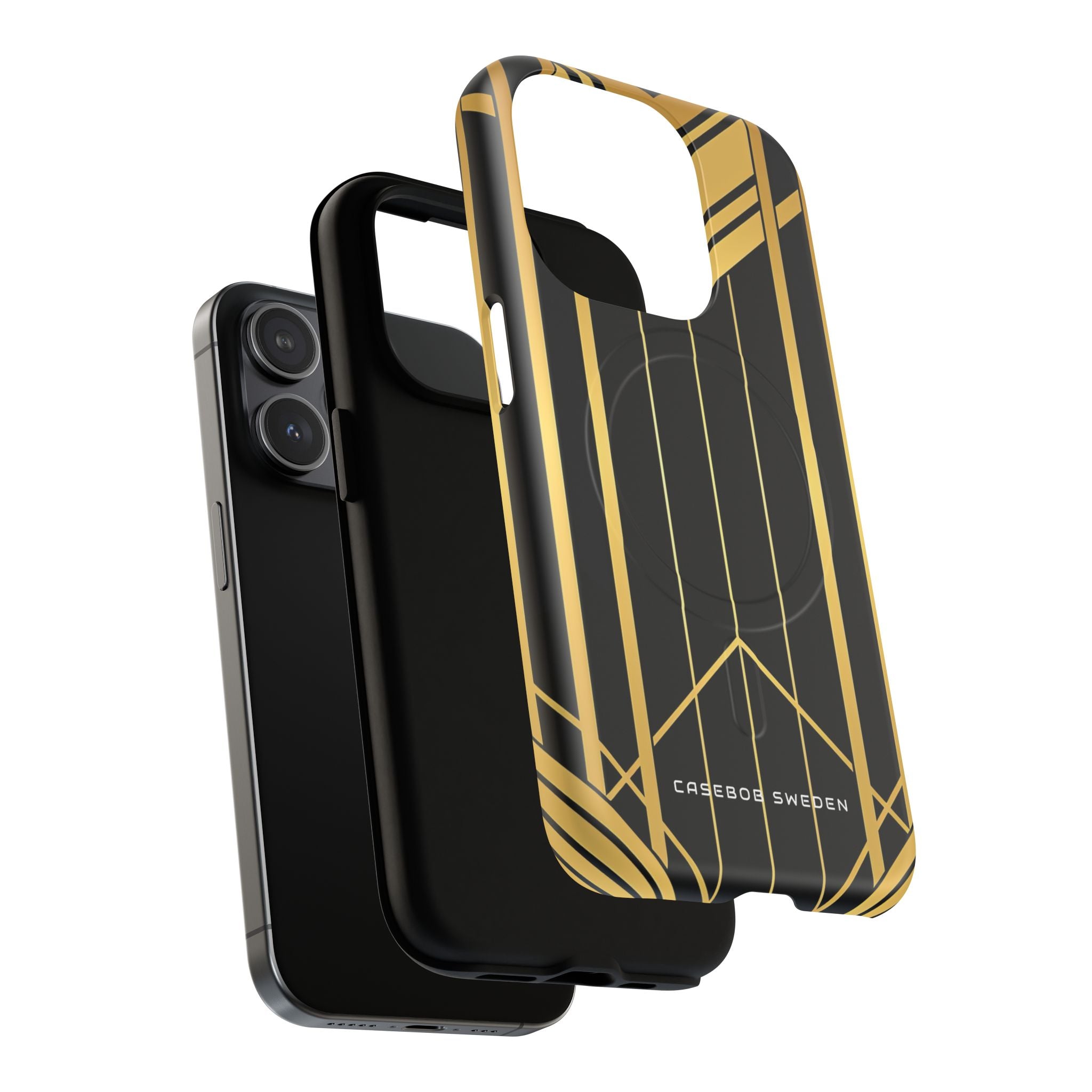 "Golden Art Deco Symmetry in Geometric Elegance" iPhone 15 | Tough+ Phone Case