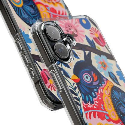 Whimsical Vintage Owl with Floral Charm iPhone 16 - Clear Impact Phone Case