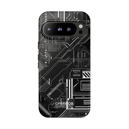 Futuristic Circuit Grid Google Pixel 9 - Tough