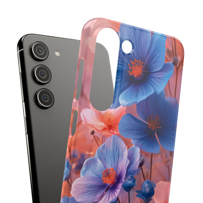 Blue Peach Blossoms - Slim Samsung S23 Phone Case