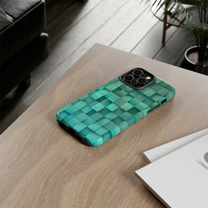 Teal Tranquility: Square Gradient - Protective Phone Case