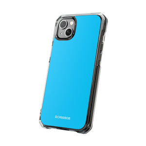 Vivid Sky Blue | Handyhülle für iPhone (Clear Impact Case – magnetisch) 