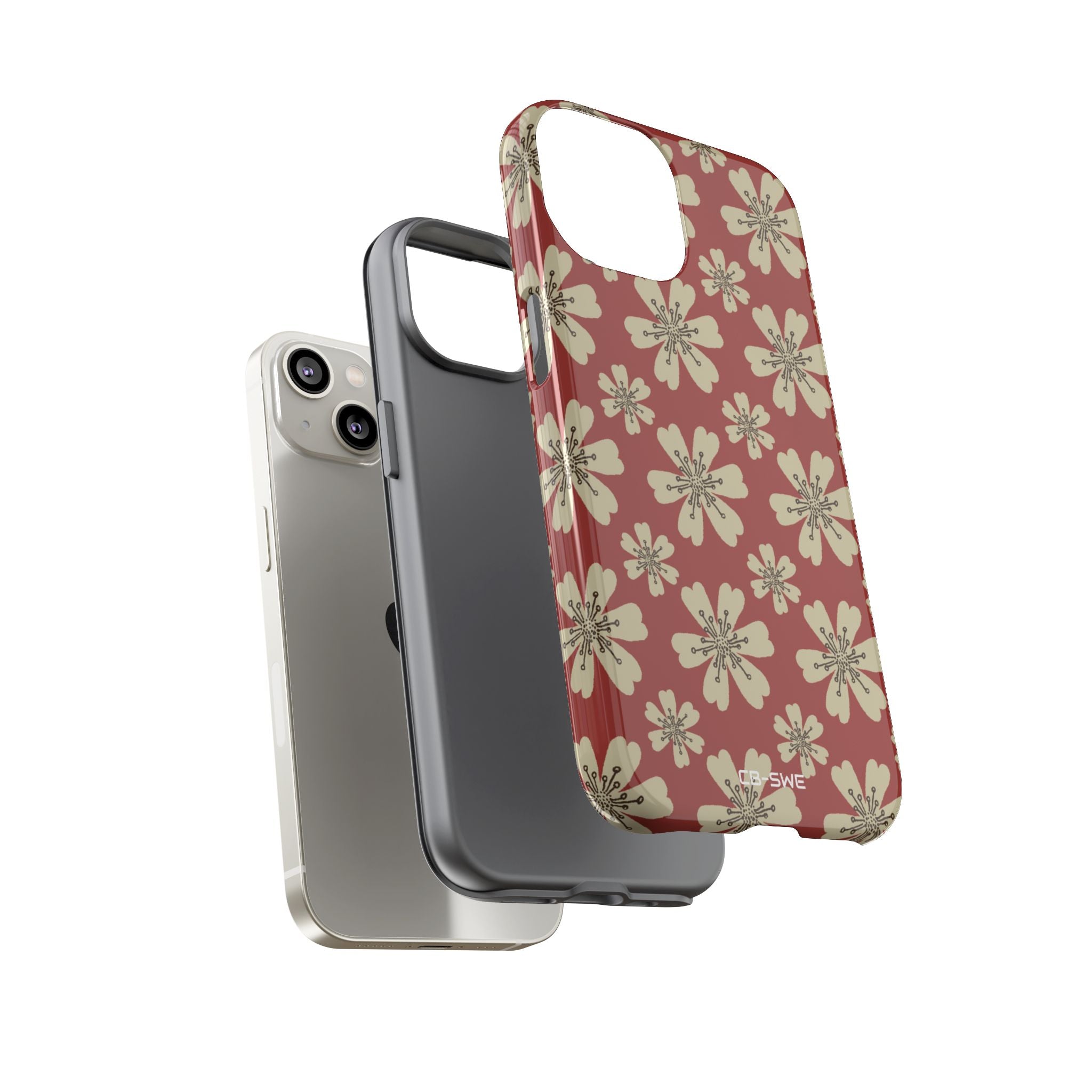 Retro Red Florals - iPhone Case