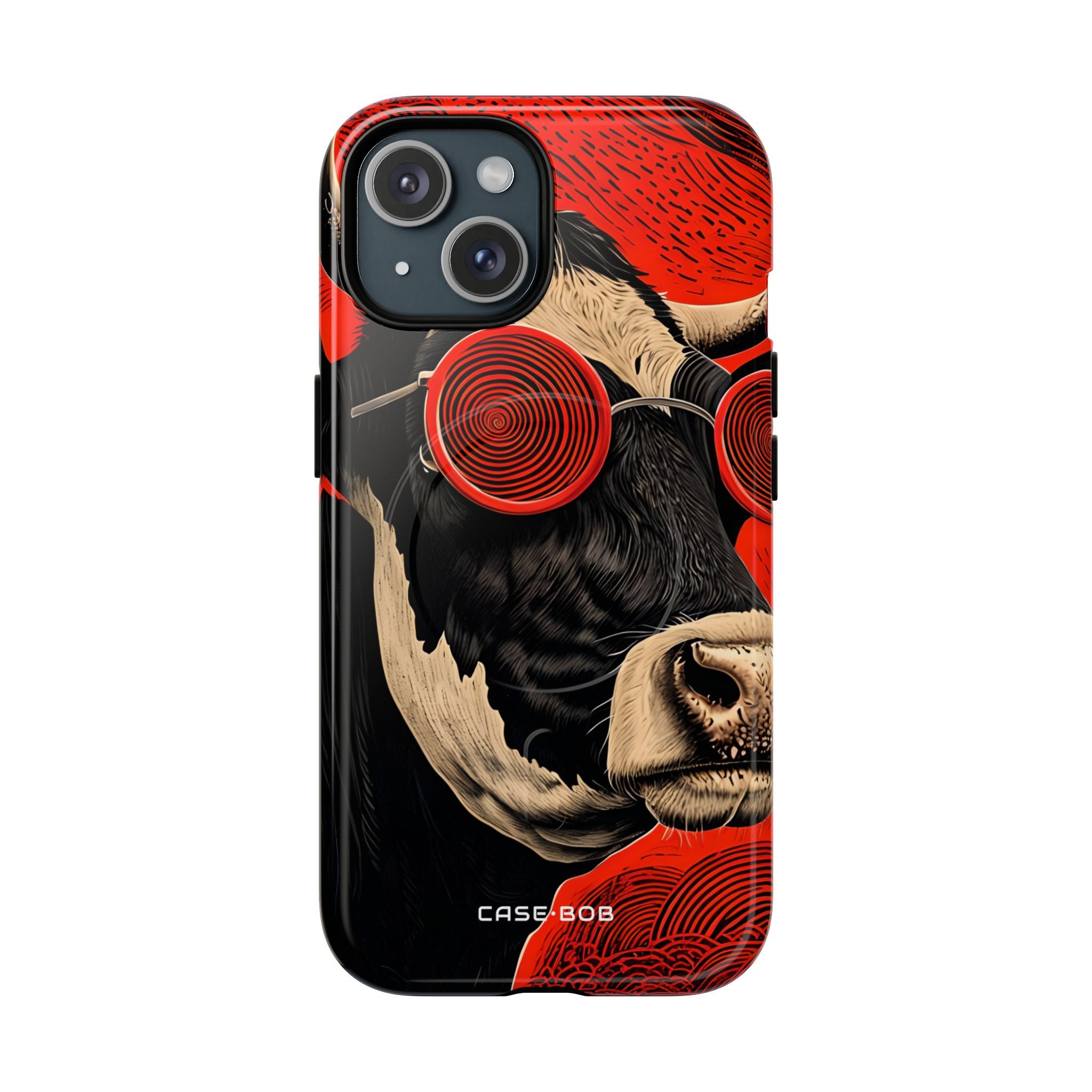 Hypnotic Cow iPhone 15 Case - Tough+