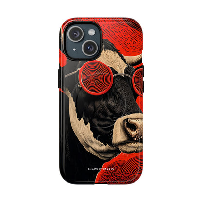 Hypnotic Cow iPhone 15 Case - Tough+