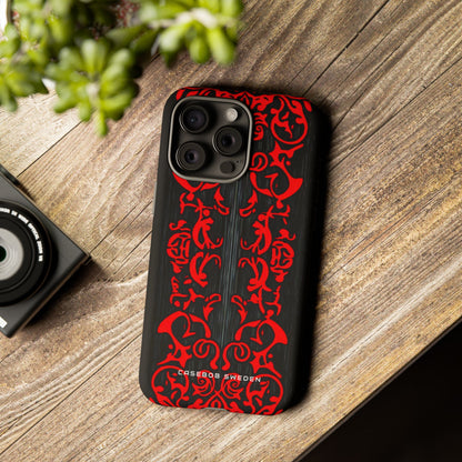 Gothic Crimson Symmetry iPhone 15 - Tough Phone Case