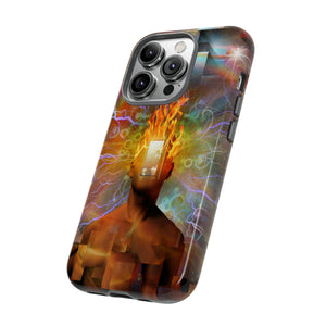 Man with burning mind - Protective Phone Case