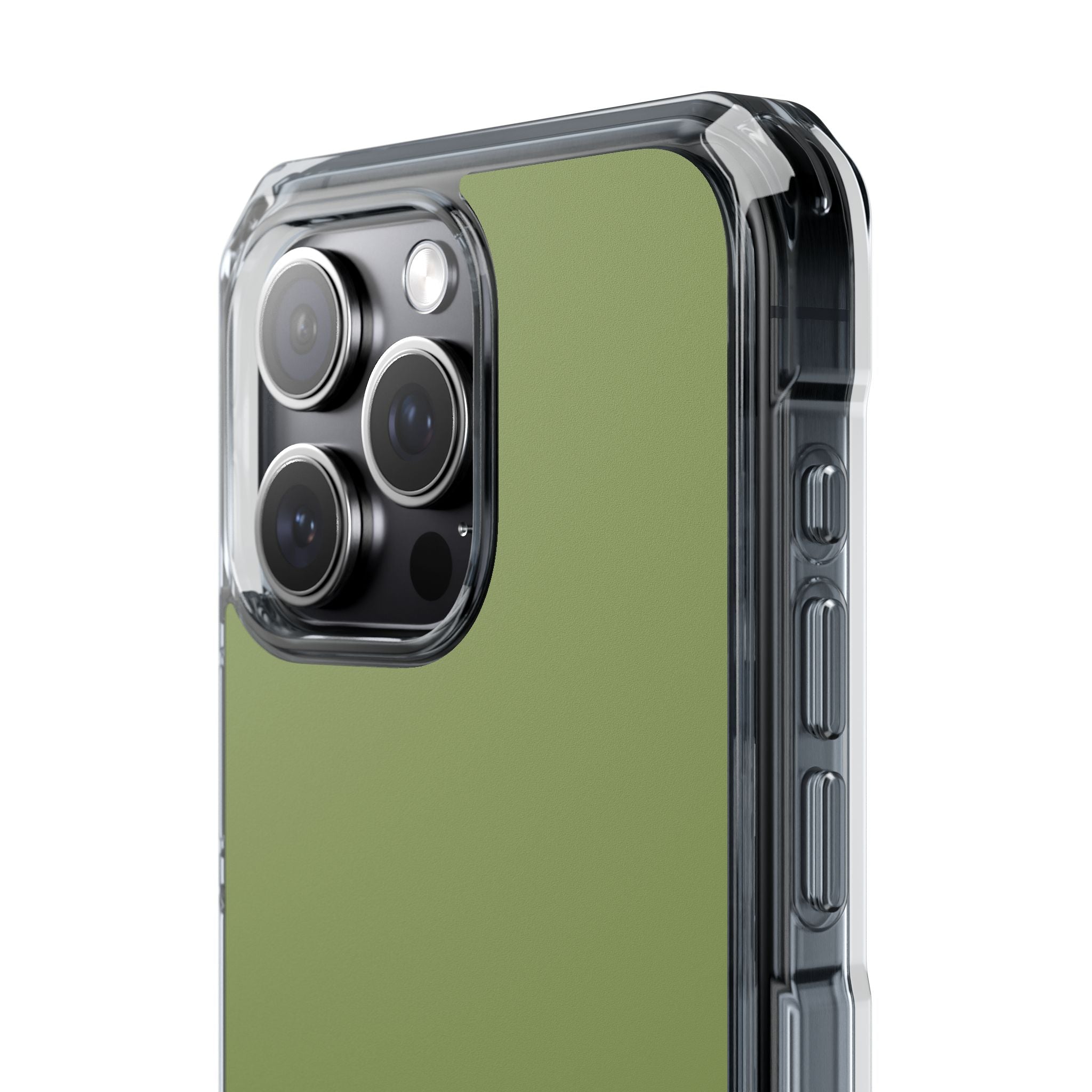 Moss Green - Clear Impact Case for iPhone