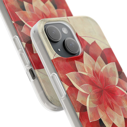 Crimson Bloom iPhone 15 Case - Soft