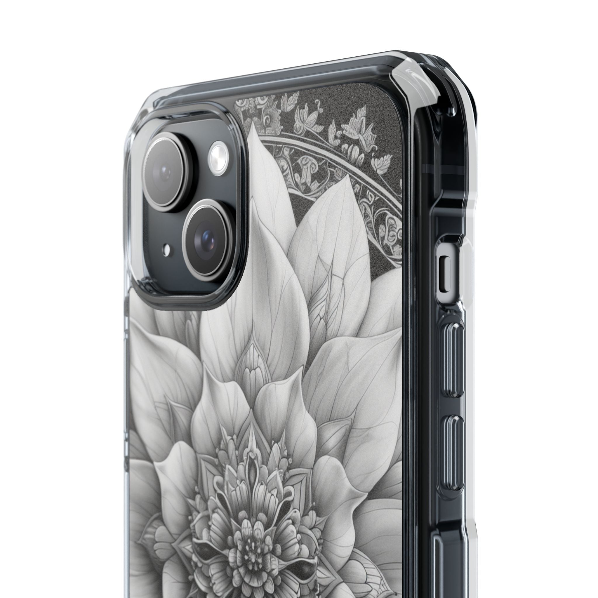 Cosmic Floral Mandala iPhone 15 - Impact Clear+