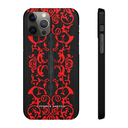 Gothic Crimson Symmetry iPhone 12 - Slim Phone Case