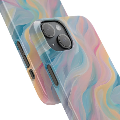 Dreamy Pastel Swirls - Slim iPhone 15 Phone Case