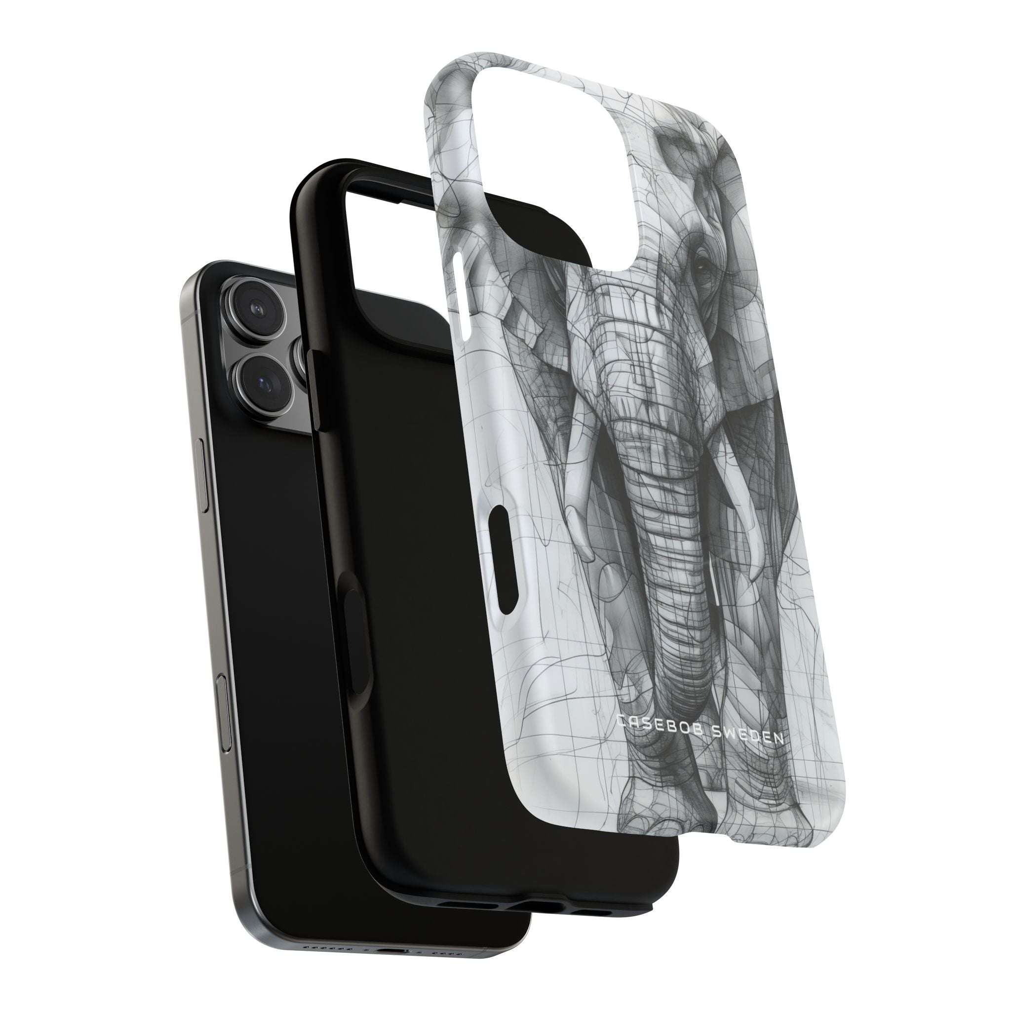 Elephant Line Geometry iPhone 16  Tough+ Phone Case