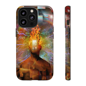 Man with burning mind - Protective Phone Case