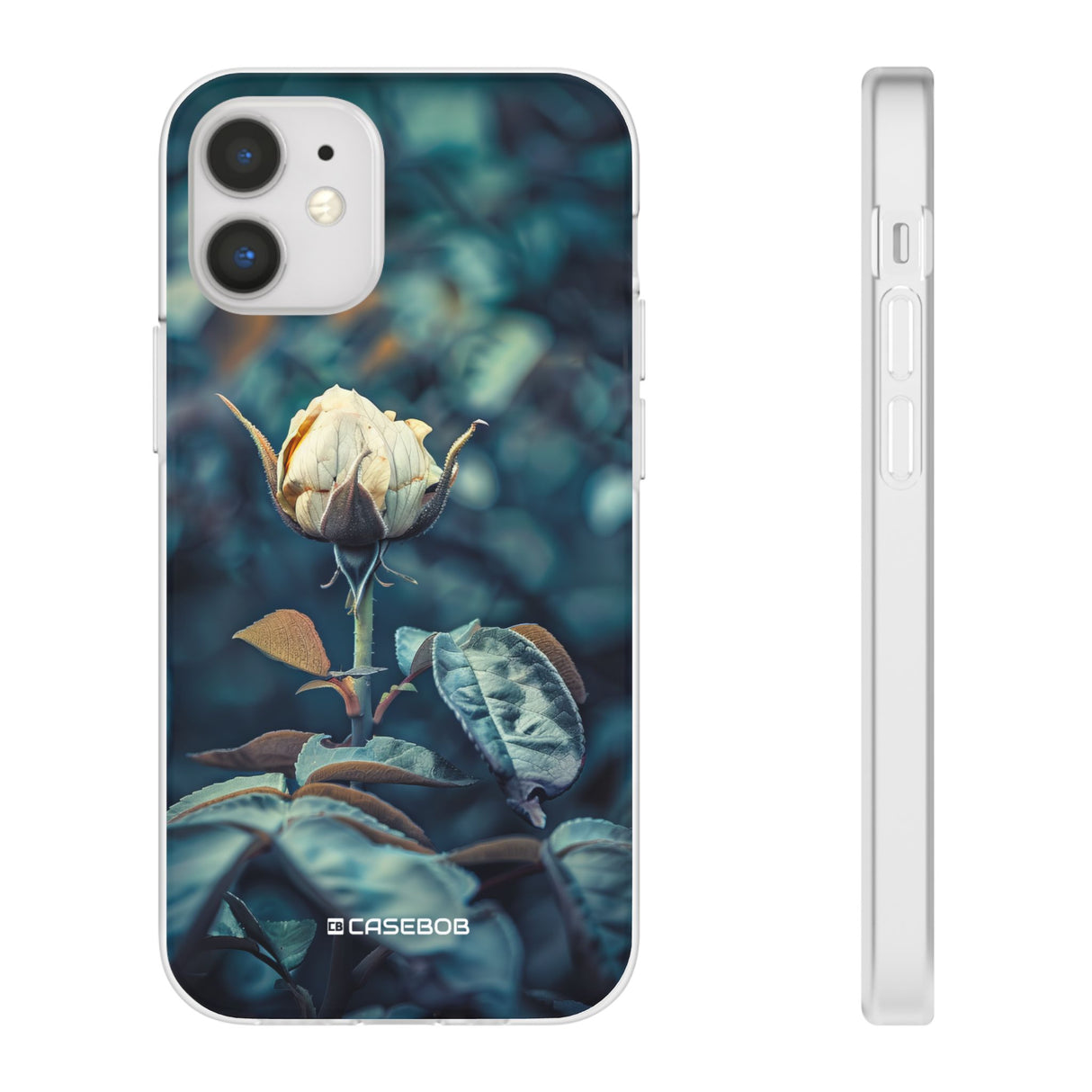 Teal Rosebud Serenade | Flexible Phone Case for iPhone