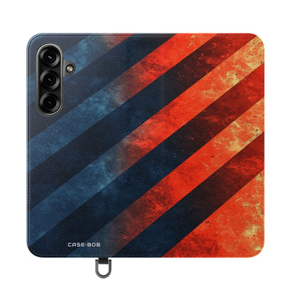 Diagonal Stripes Blaze - Samsung S25+ Case - Wallet