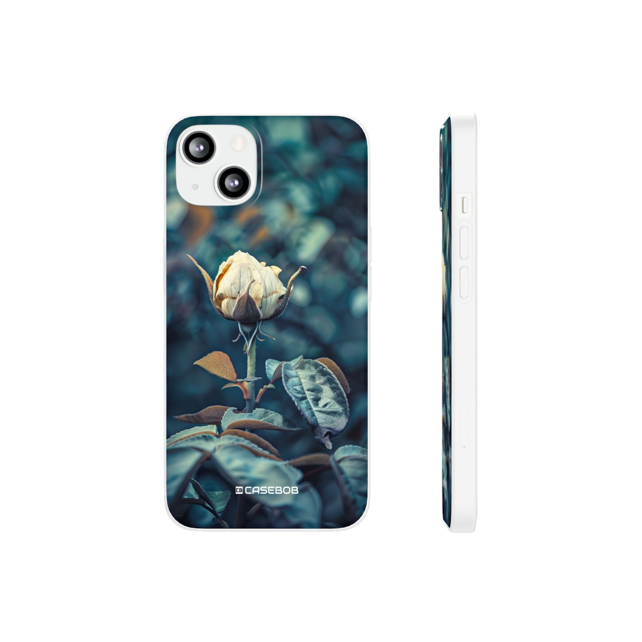 Teal Rosebud Serenade | Flexible Phone Case for iPhone