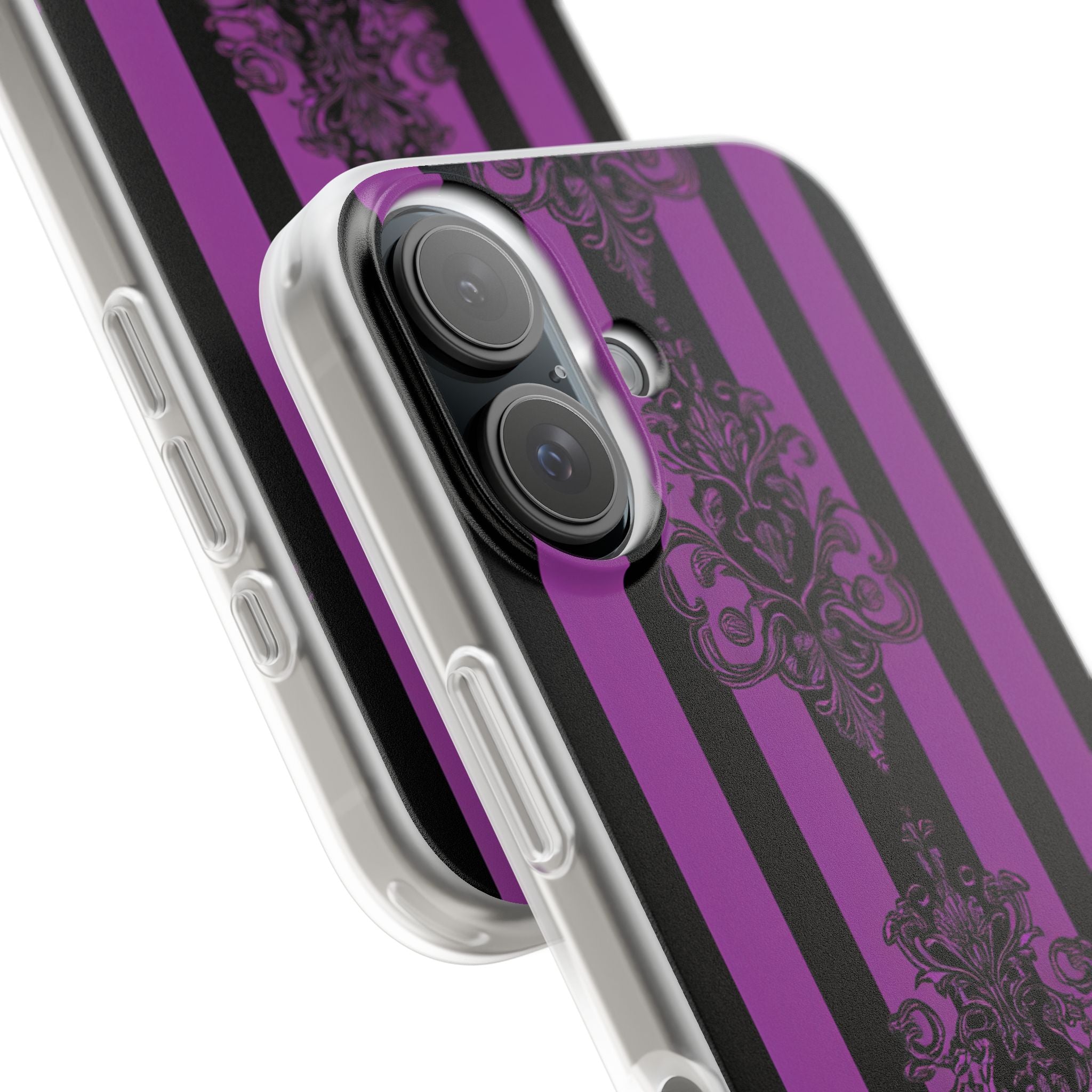 Damask Elegance Purple iPhone 16 Case - Soft