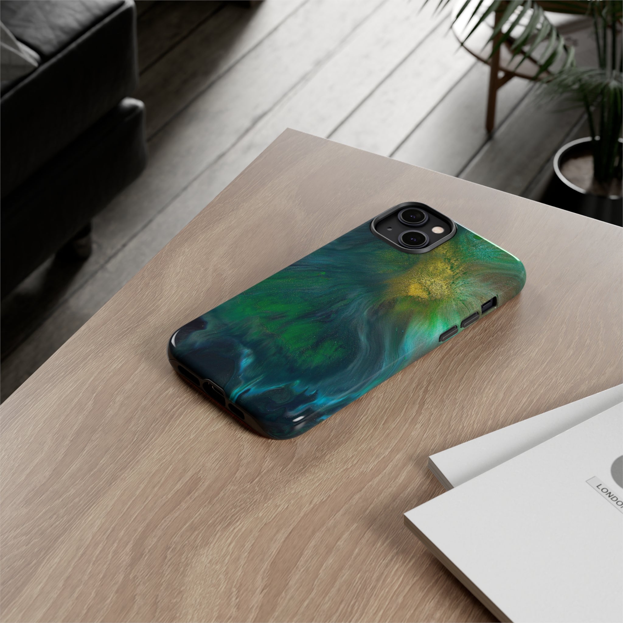 Beryll Green Ink Art iPhone Case (Protective) Phone Case