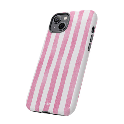 Pink Watercolor Stripes - iPhone Case