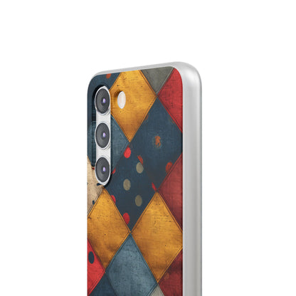 Blue Red Patchwork - Flexi Samsung S23 Phone Case