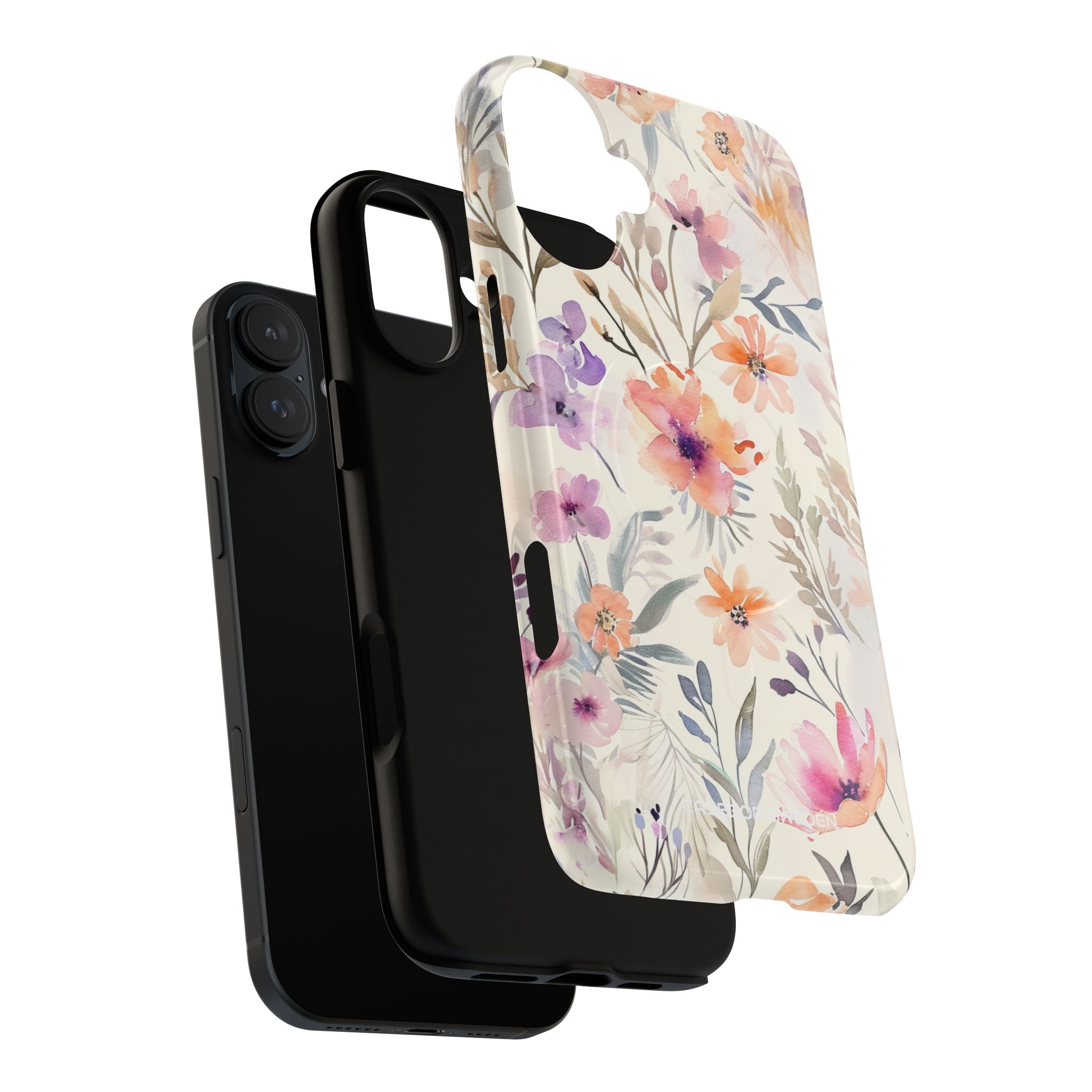 Soft Pink Floral Watercolor Design - Tough + MagSafe® iPhone 16 Phone Case