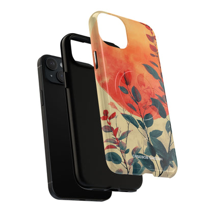 Orange Sun Harmony - Tough + MagSafe® iPhone 15 Phone Case