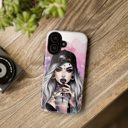 Silver Sip Nebula iPhone 16 Case - Tough