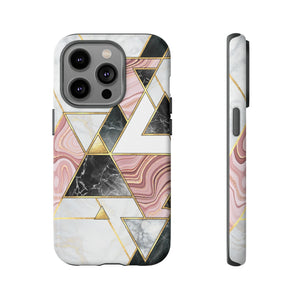 White Pink Mosaic - Protective Phone Case