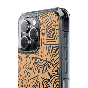 Mystic Tribal Geometry - Phone Case for iPhone (Clear Impact - Magnetic)