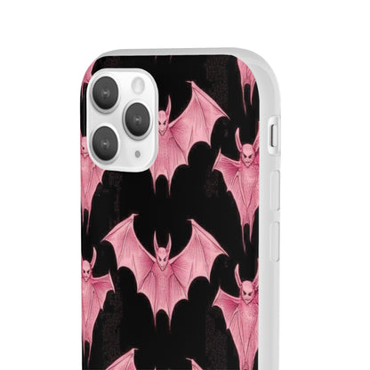 Gothic Pink Bats Aflame iPhone 11 - Flexi Phone Case