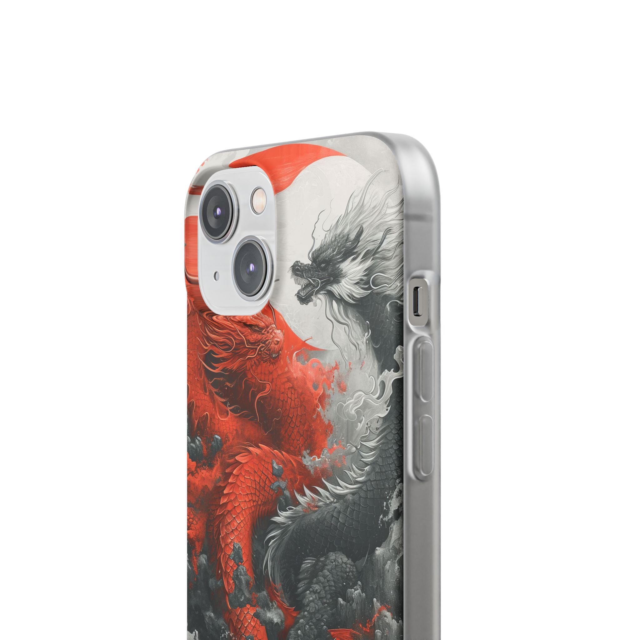 Twin Dragons Crimson iPhone 14 Case - Soft