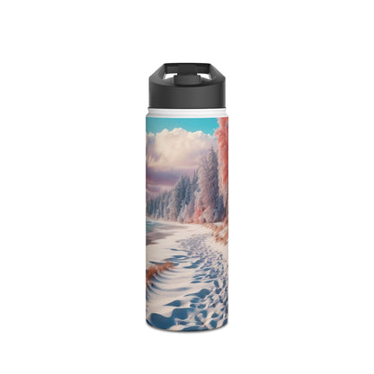 Snowy Footprints - Stainless Steel Water Bottle