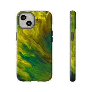 Neon Yellow Ink Art iPhone Case (Protective) iPhone 14 Glossy Phone Case