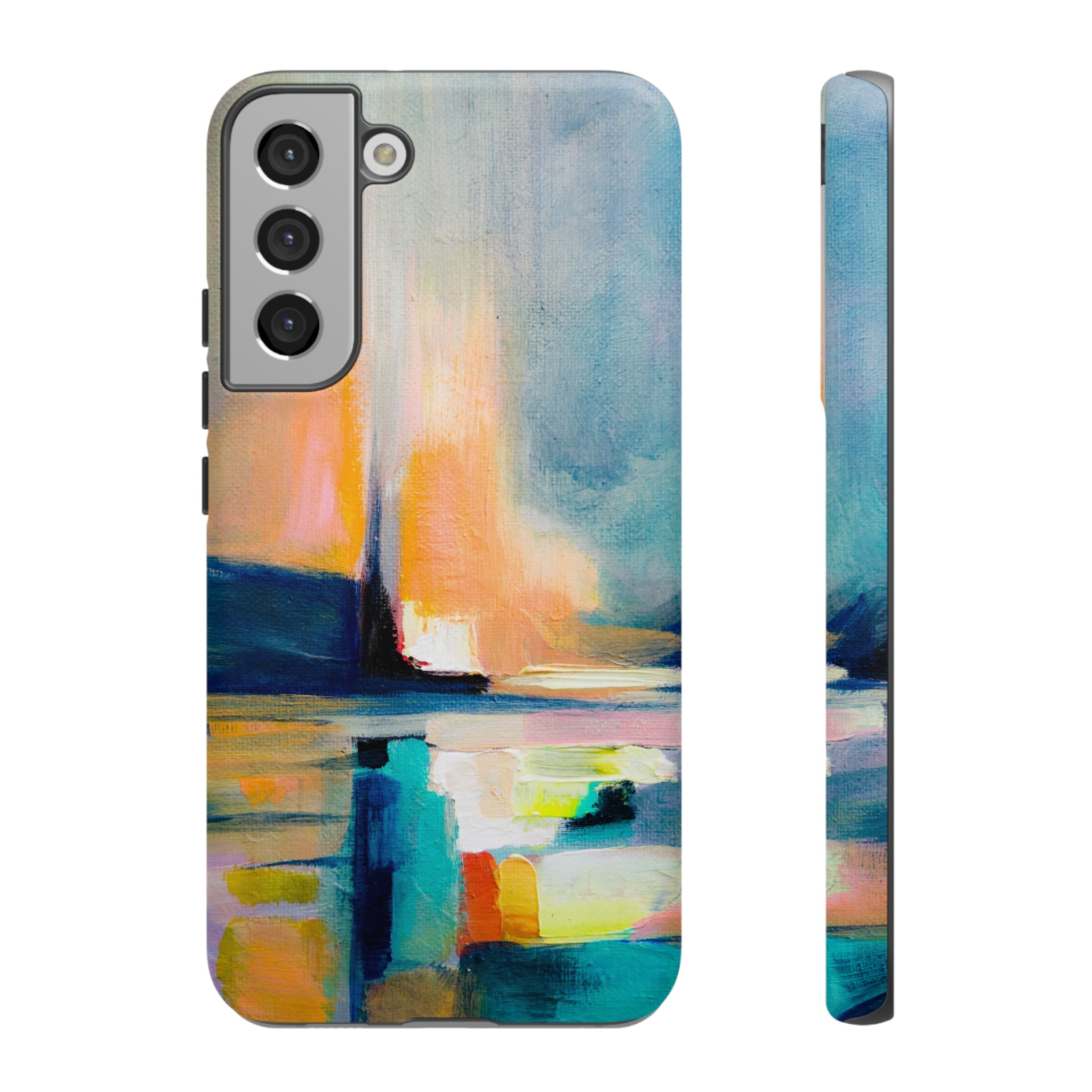 Abstract Blue n Yellow iPhone Case (Protective) Samsung Galaxy S22 Plus Matte Phone Case