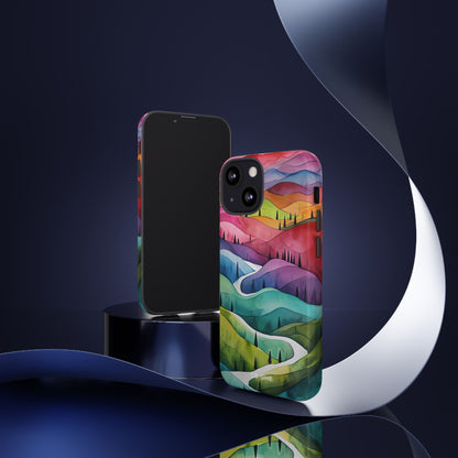 Whimsical Colorful Valleys - iPhone Case