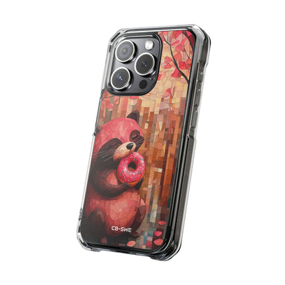 Raccoon Holds Donut iPhone Case - Impact