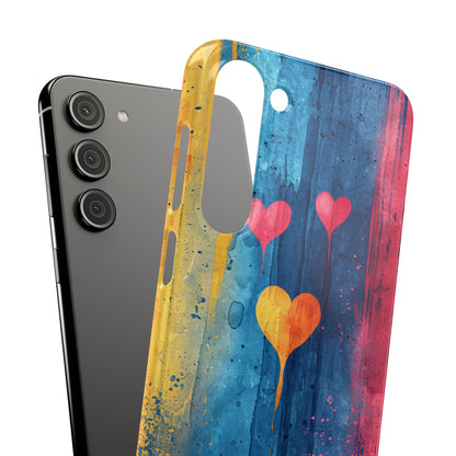 Hearts Watercolor Art - Slim Samsung S23 Phone Case