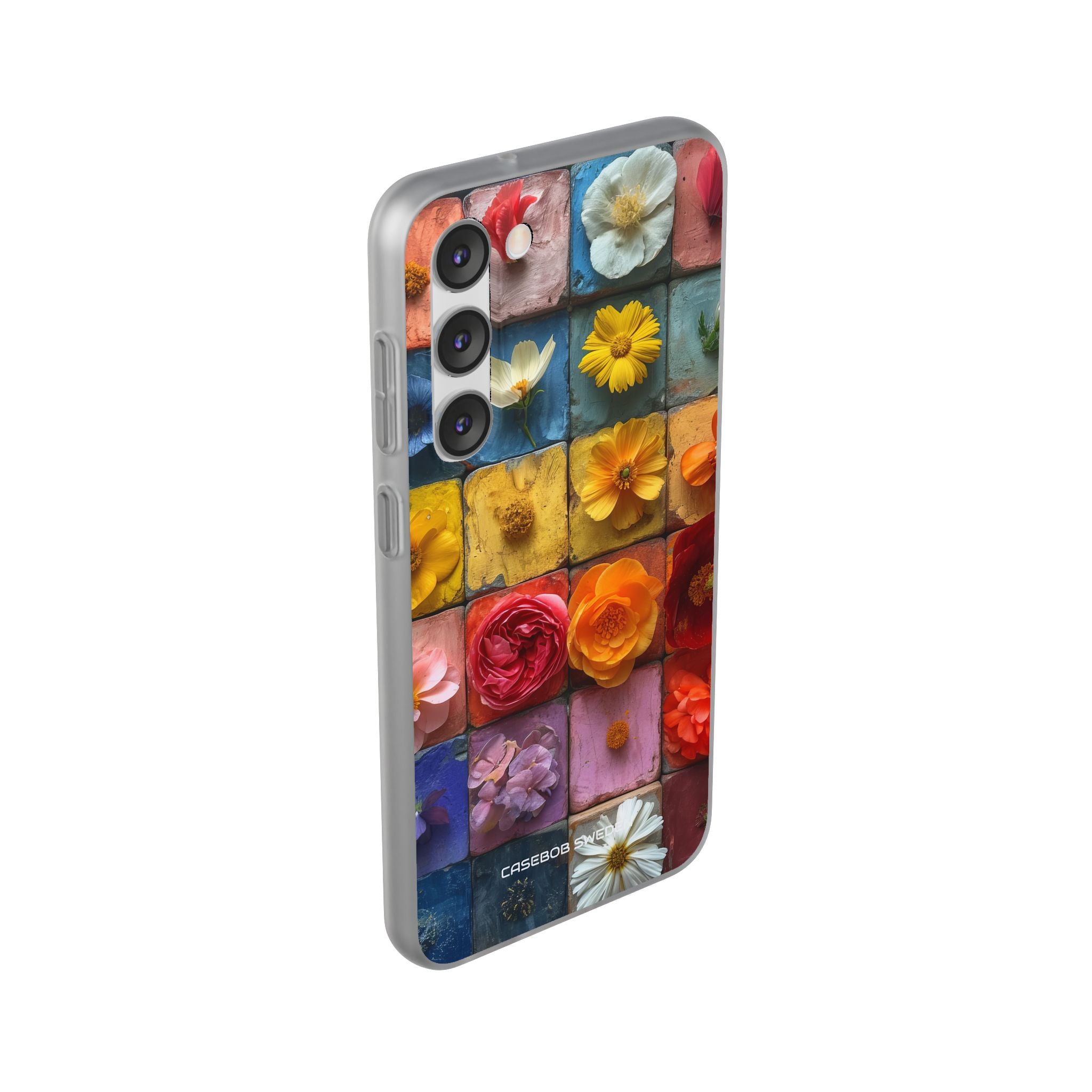 Vibrant Floral Tiles - Flexi Samsung S23 Phone Case