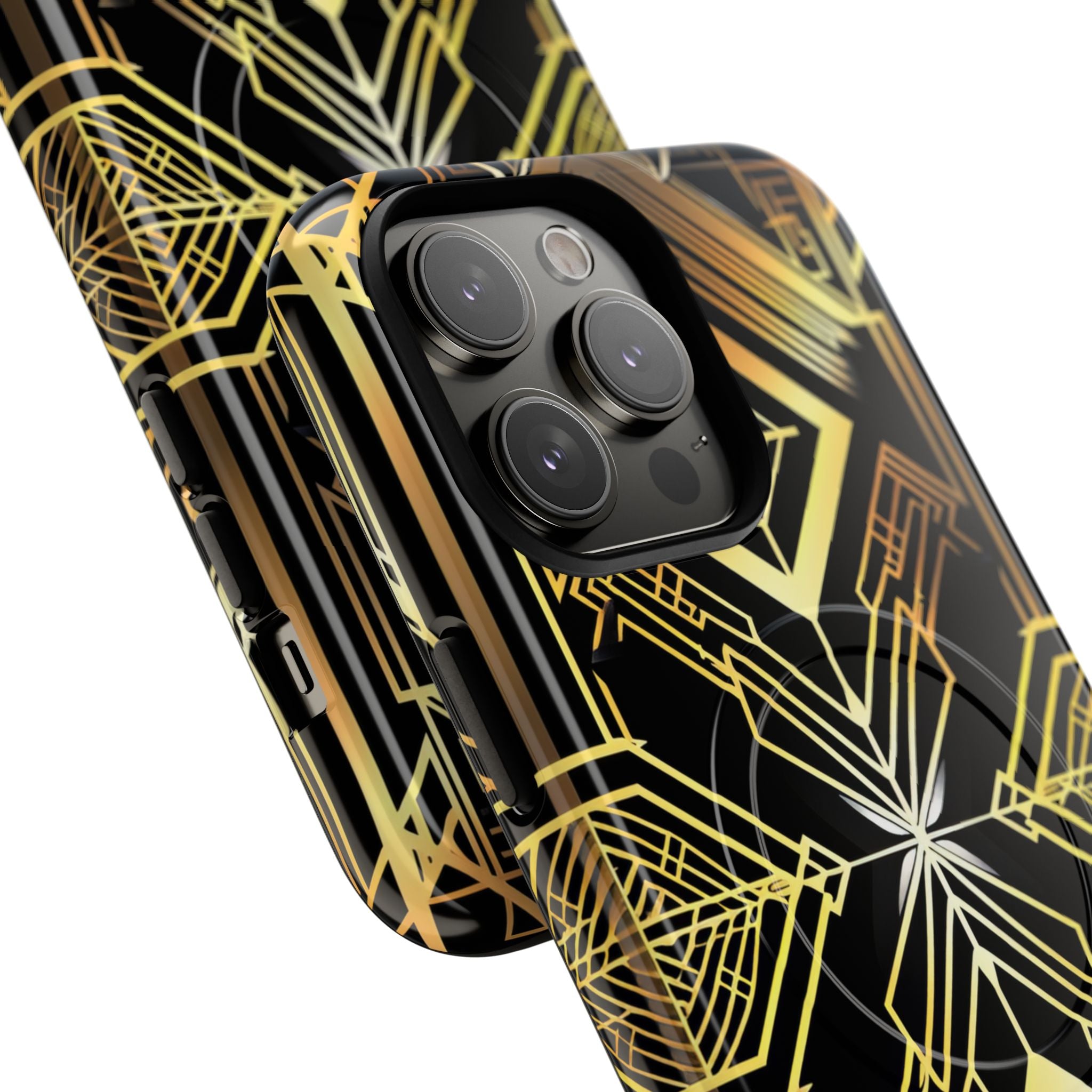 Golden Geometric Symphony iPhone 14 - Tough+