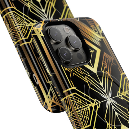 Golden Geometric Symphony iPhone 14 - Tough+