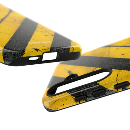 Yellow Stripe Distress Samsung S24 Plus Case - Tough