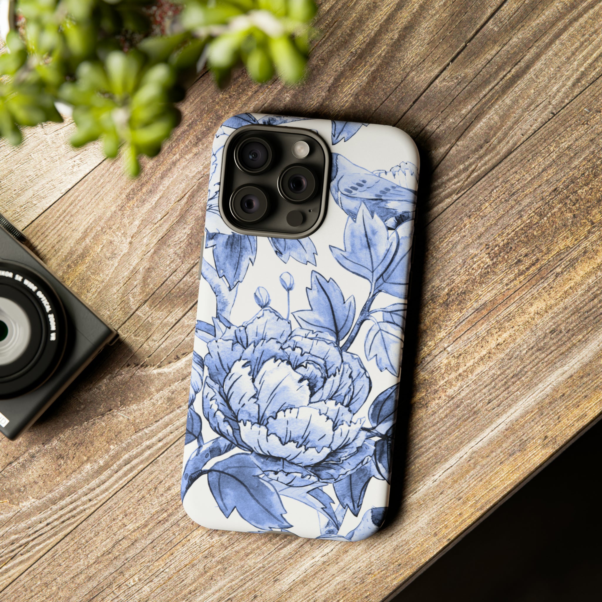 Watercolor Blue Floral - Protective Phone Case