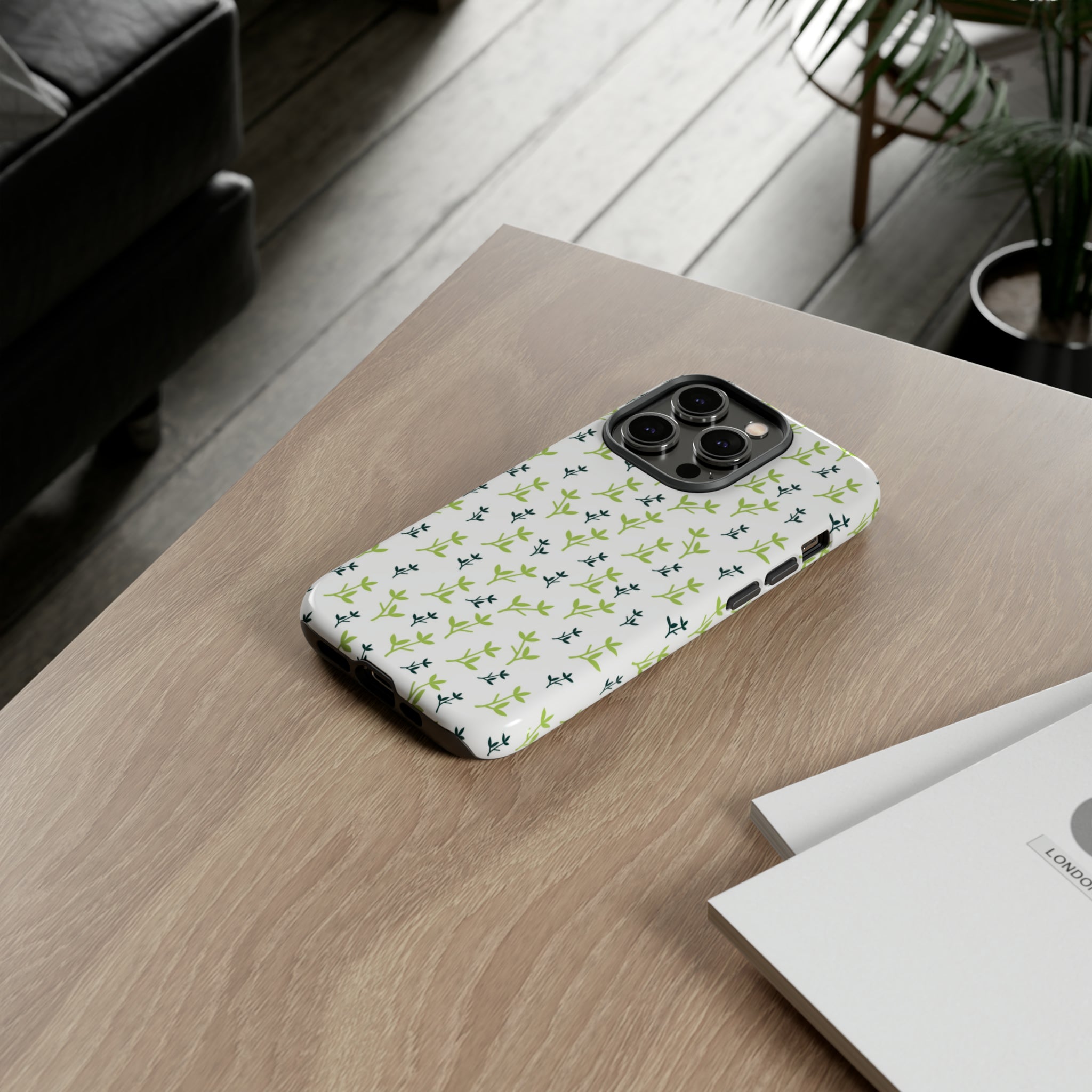 White Flower Pattern - Protective Phone Case