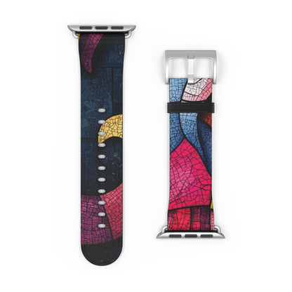 Blue Mosaic Elephant - Watch Band