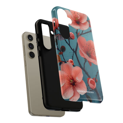 Teal Coral Blossom - Tough Samsung S24 Phone Case